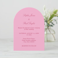 Elegant Pink Magenta Arch Wedding Invitation