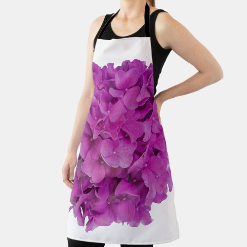 Elegant pink magenta floral hydrangeas roses  apron