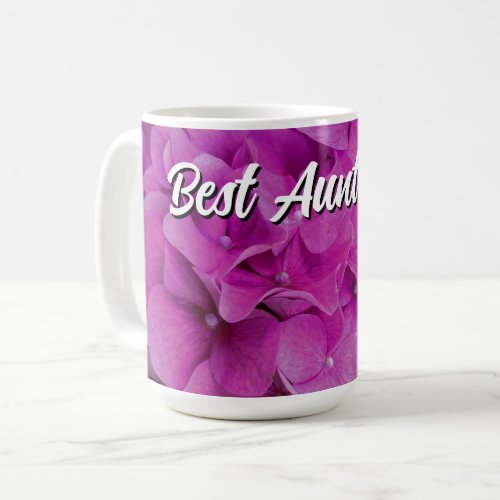 Elegant pink magenta floral hydrangeas roses  coffee mug