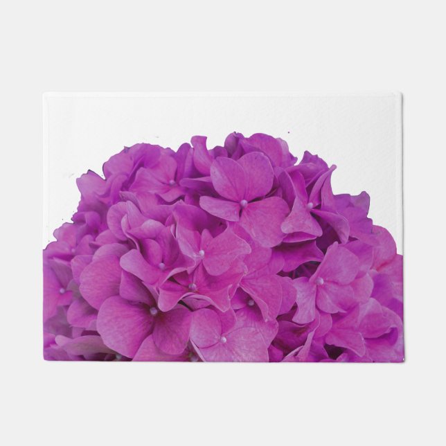 Elegant pink magenta floral hydrangeas roses  doormat (Front)