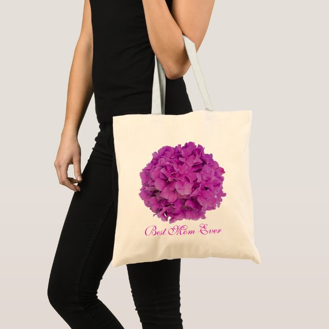 Elegant pink magenta floral hydrangeas roses  tote bag (Front (Product))