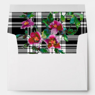 Elegant pink magenta watercolor florals envelope