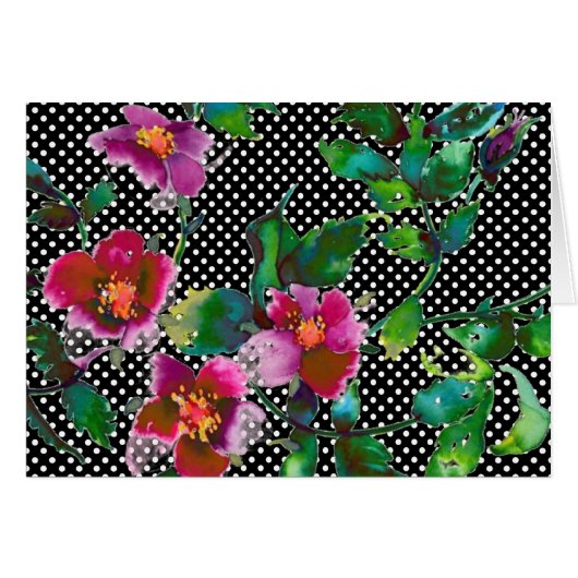 Elegant pink magenta watercolor florals roses (Front Horizontal)