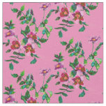 Elegant pink magenta watercolor roses fabric