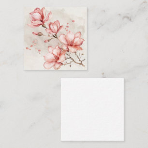 Elegant Pink Magnolia Blossoms Note Card