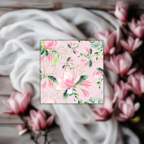 Elegant Pink Magnolia Watercolor Bridal Shower Cloth Napkin