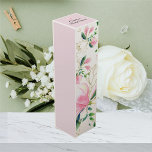 Elegant Pink Magnolia Watercolor Bridal Shower Wine Box<br><div class="desc">Elegant Pink Magnolia Watercolor Bridal Shower wine box. You can also find this product in one of my collections!</div>