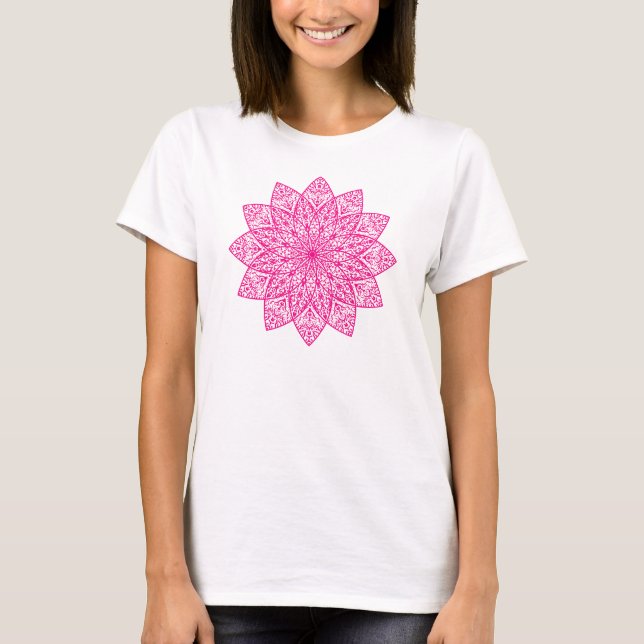 Elegant Pink Mandala T-Shirt (Front)