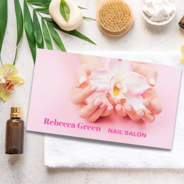 Elegant Pink Manicurist Nail Artist Nail Salon Business Card (Elegant Pink Manicurist Nail Artist Nail Salon Business Card)