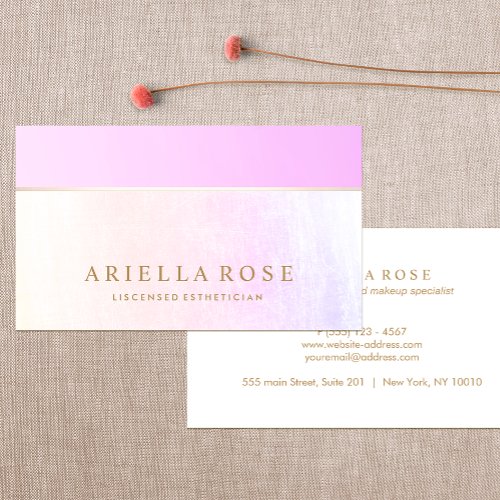 Elegant Pink Marble Beauty Salon Business Card