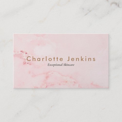 Elegant Pink Marble Gold Professional Business Card