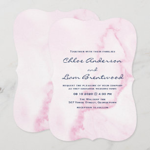Elegant Pink Marble Wedding Invitation