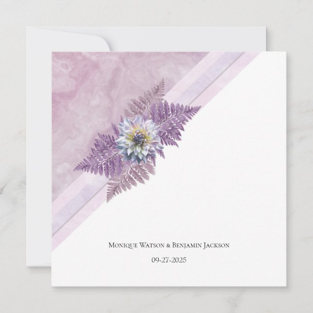 Elegant Pink Marble Wedding Invitation (Front)