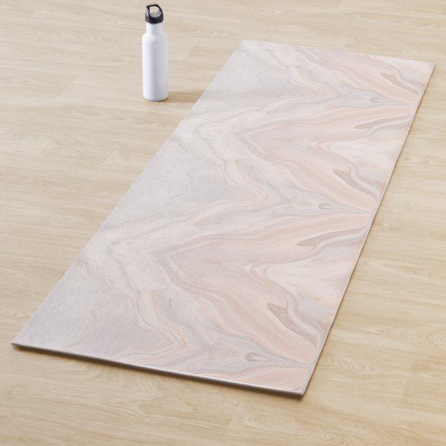 Elegant Pink Marble Yoga Mat for Stylish Workouts (In Situ)