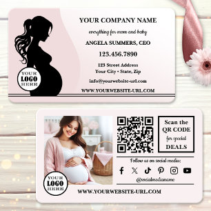 Elegant Pink Maternity Mother and Baby Retail Business Card
