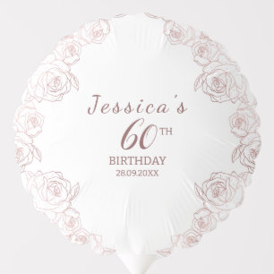 Elegant Pink Mauve Floral Birthday Balloon