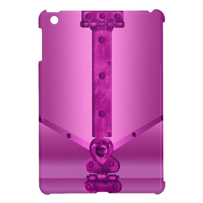 Elegant Pink Metal Lock Look iPad Mini Case