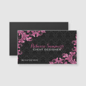 Elegant Pink Metall Lace Black Damasks (Front/Back)