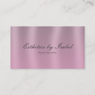 Elegant Pink Metallic Esthetician Business Card