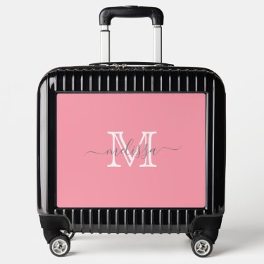 Elegant Pink Minimal Name and Monogram 