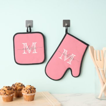 Elegant Pink Minimal Name and Monogram