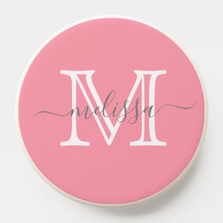 Elegant Pink Minimal Name and Monogram 