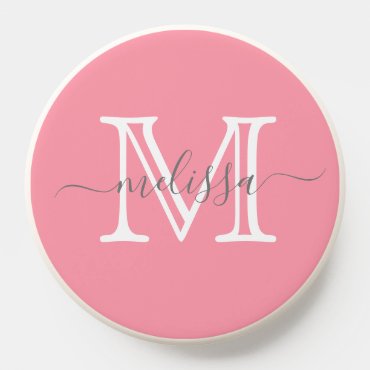 Elegant Pink Minimal Name and Monogram
