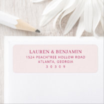 Elegant Pink Minimalist Address Card Label