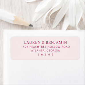 Elegant Pink Minimalist Address Card Label