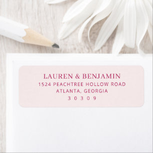 Elegant Pink Minimalist Address Card Label