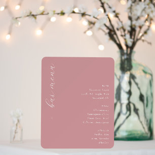 Elegant Pink Minimalist Bar Menu Foam Board
