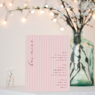 Elegant Pink Minimalist Bar Menu Foam Board