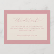 Elegant Pink Minimalist Calligraphy Enclosure Card
