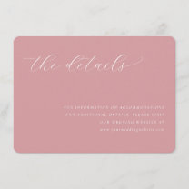 Elegant Pink Minimalist Calligraphy Enclosure Card