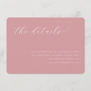 Elegant Pink Minimalist Calligraphy Enclosure Card