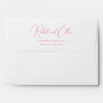 Elegant Pink Minimalist Calligraphy Envelope