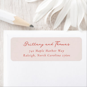 Elegant Pink Minimalist Calligraphy Label