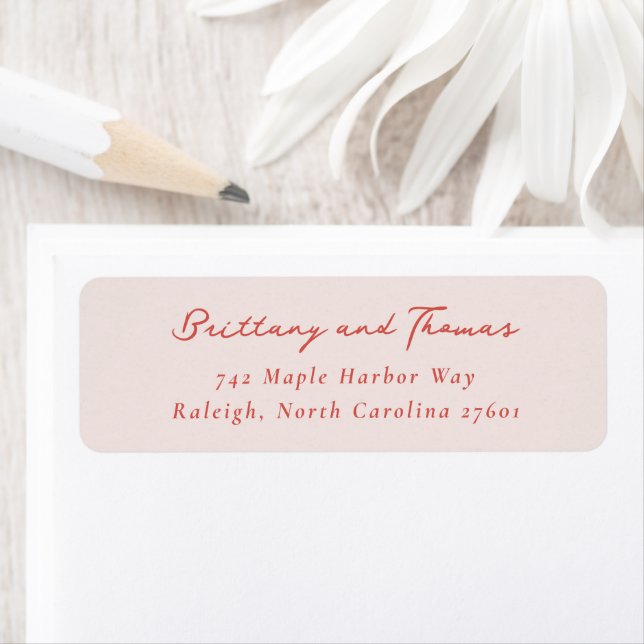 Elegant Pink Minimalist Calligraphy Label (Insitu)