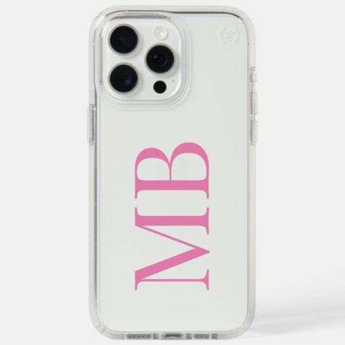 Elegant Pink Minimalist Initial Monogram iPhone 15 Pro Max Case