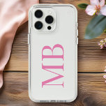 Elegant Pink Minimalist Initial Monogram iPhone 15 Pro Max Case<br><div class="desc">Elegant Pink Minimalist Initial Monogram Clear iPhone Case</div>