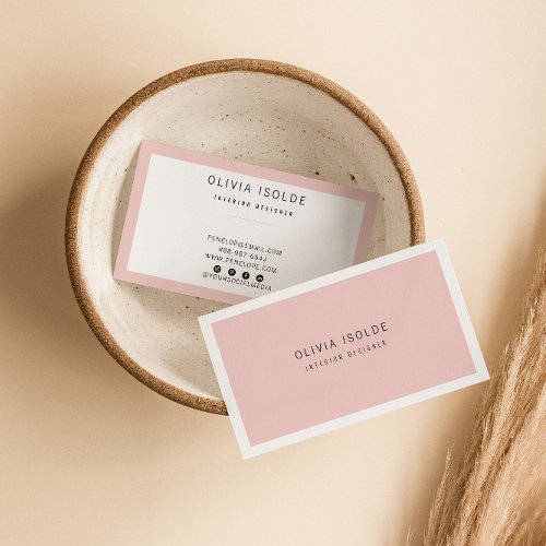 Elegant Pink Minimalist Modern Boho Girly Trendy Business Card