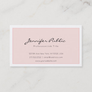 Elegant Pink Minimalist Plain Trendy Professional Business Card