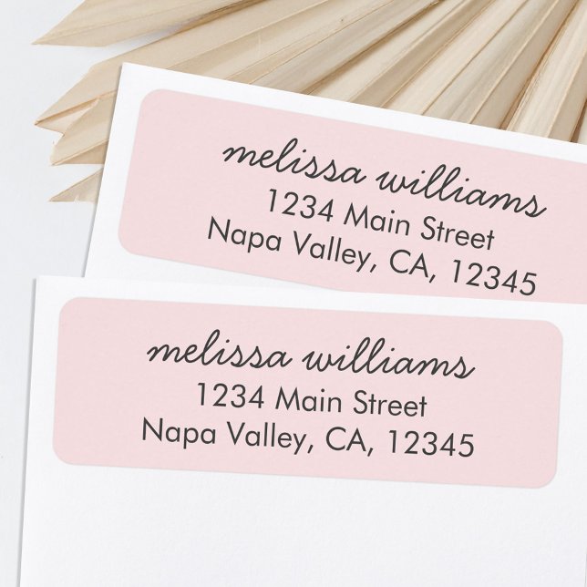 Elegant Pink Minimalist Return Address Label (Creator Uploaded)