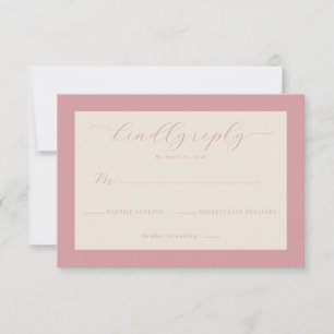 Elegant Pink Minimalist RSVP Card