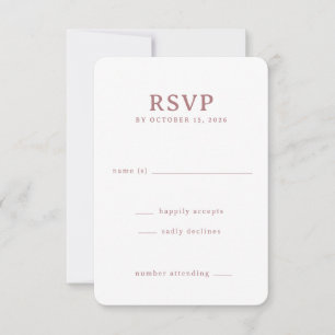 Elegant Pink Minimalist RSVP Card