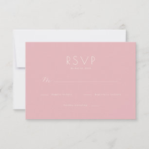 Elegant Pink Minimalist RSVP Card