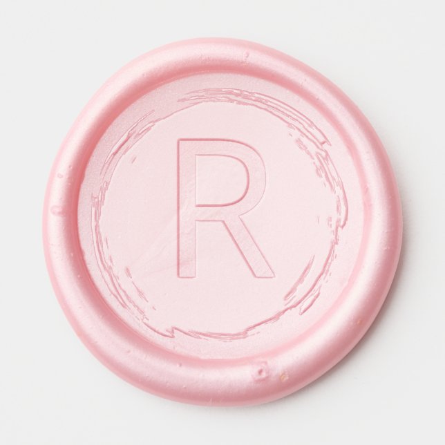 Elegant Pink Minimalist Wax Seal Sticker (Front)