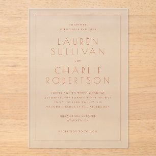 Elegant Pink Minimalist Wedding Invitation