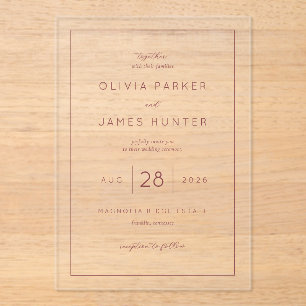 Elegant Pink Minimalist Wedding Invitation