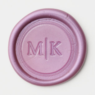 Elegant Pink Minimalist Wedding Wax Seal Sticker